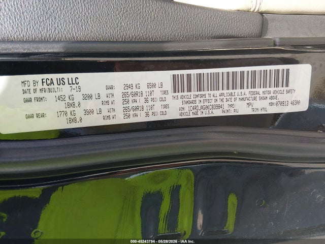 Dodge Durango Sxt Awd 2019 1C4RDJAG0KC839841 Image 9