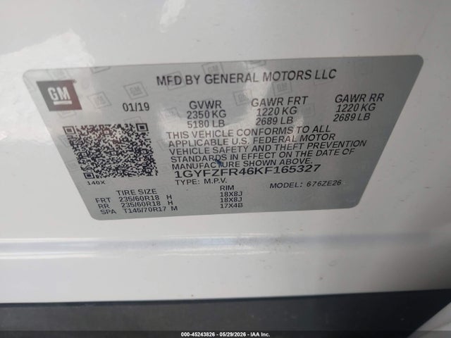 Продаж на аукціоні авто 2019 Cadillac Xt4 Awd Sport, vin: 1GYFZFR46KF165327, номер лоту: 45243826