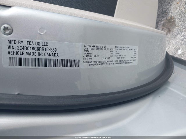 45243864 :رقم المزاد ، 2C4RC1BG8RR162539 vin ، 2024 Chrysler Pacifica Touring L مزاد بيع