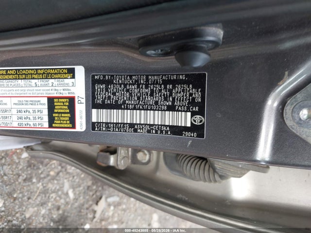 Продаж на аукціоні авто 2015 Toyota Camry Se, vin: 4T1BF1FK1FU103298, номер лоту: 45243885