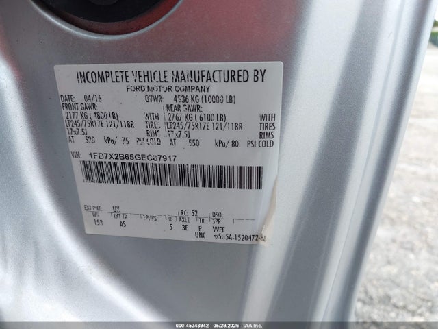 Ford F-250 Xl 2016 1FD7X2B65GEC87917 Image 9