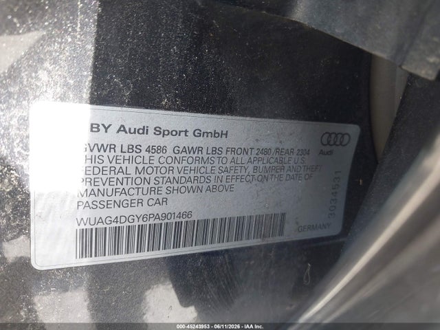 WUAG4DGY6PA901466 Audi Rs 3 Tfsi Quattro S Tronic