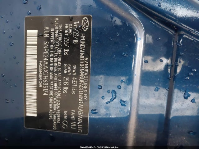 2018 Hyundai Sonata Eco მანქანა იყიდება აუქციონზე, vin: 5NPE24AAXJH685174, აუქციონის ნომერი: 45244017