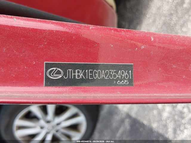 45244074 :رقم المزاد ، JTHBK1EG0A2354961 vin ، 2010 Lexus Es 350 مزاد بيع