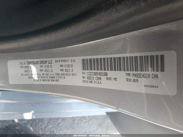 Продаж на аукціоні авто 2015 Chrysler 200 Limited, vin: 1C3CCCAB5FN591688, номер лоту: 45244251
