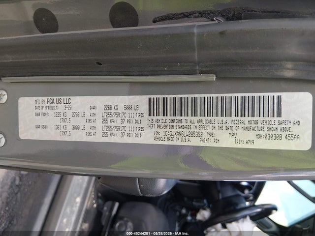 Продажа на аукционе авто 2020 Jeep Wrangler Willys 4x4, vin: 1C4GJXAN6LW285352, номер лота: 45244281