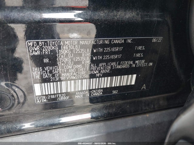 Toyota RAV4 LE 2022 2T3F1RFV5NW278250 Image 9