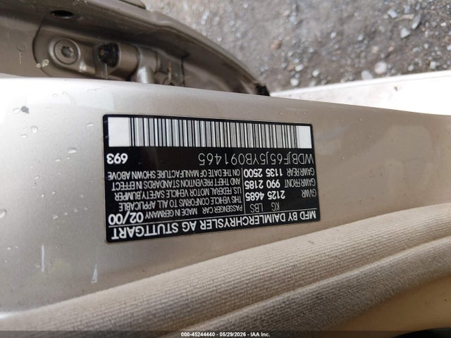 Aukcja sprzedaży 2000 Mercedes-benz E 320, vin: WDBJF65J5YB091465, numer aukcji: 45244440