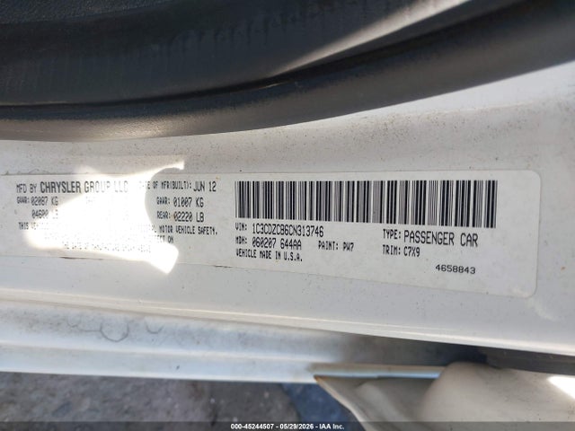 Aukcja sprzedaży 2012 Dodge Avenger Sxt, vin: 1C3CDZCB6CN313746, numer aukcji: 45244507