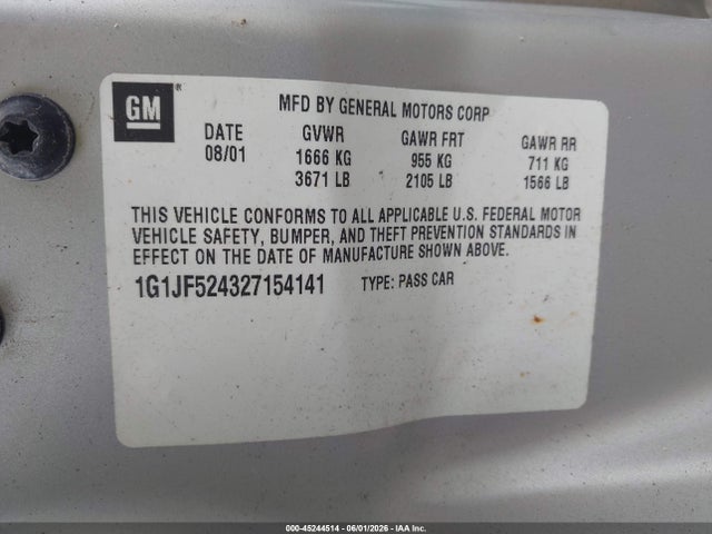 Продажа на аукционе авто 2002 Chevrolet Cavalier Ls, vin: 1G1JF524327154141, номер лота: 45244514