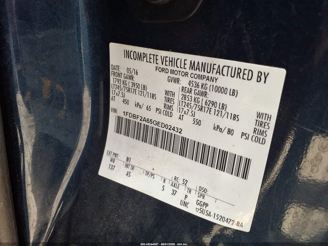Ford F-250 Xl 2016 1FDBF2A65GED02432 Image 9