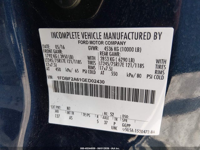 1FDBF2A61GED02430 Ford F-250 Xl