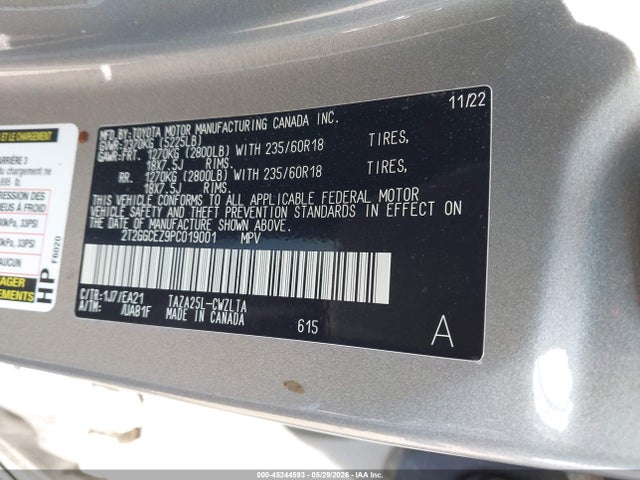 Продаж на аукціоні авто 2023 Lexus Nx 350 Premium, vin: 2T2GGCEZ9PC019001, номер лоту: 45244593