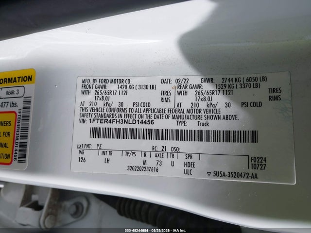 Ford Ranger Xlt 2022 1FTER4FH3NLD14456 Image 9