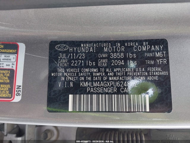 2023 Hyundai Elantra Sel მანქანა იყიდება აუქციონზე, vin: KMHLM4AGXPU624892, აუქციონის ნომერი: 45244673