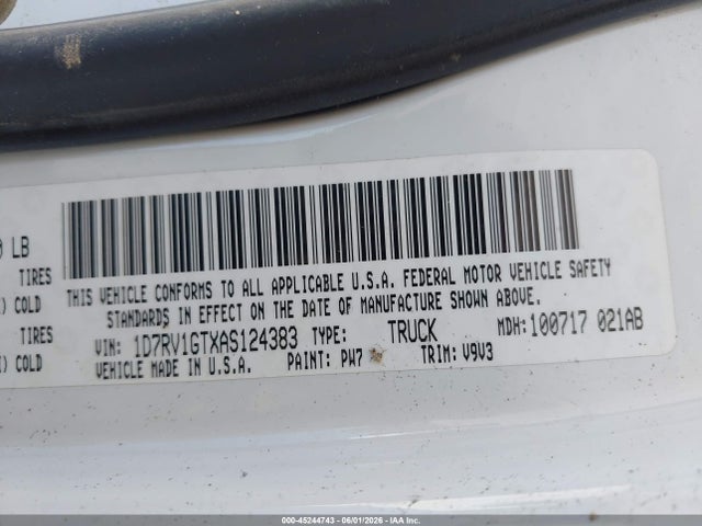 Продаж на аукціоні авто 2010 Dodge Ram 1500 Slt/sport/trx, vin: 1D7RV1GTXAS124383, номер лоту: 45244743