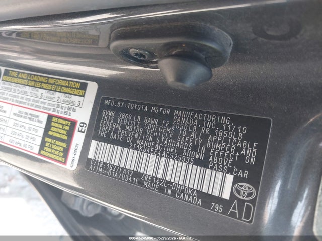45245090 :رقم المزاد ، 2T1KU4EE4AC525935 vin ، 2010 Toyota Matrix مزاد بيع