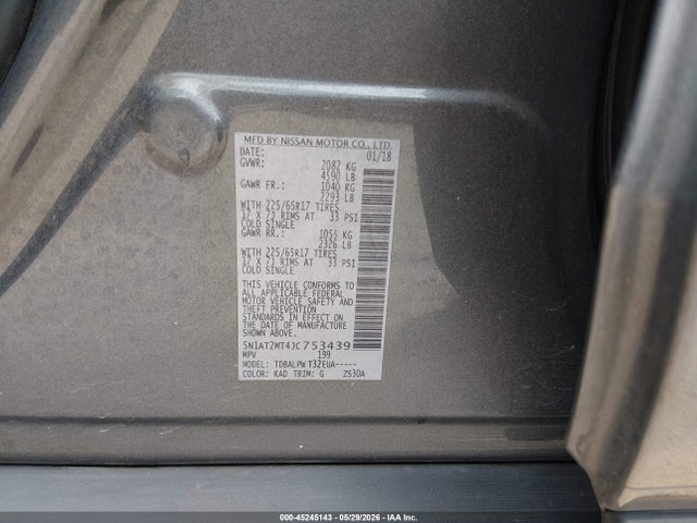 Nissan ROGUE S 2018 5N1AT2MT4JC753439 Image 9