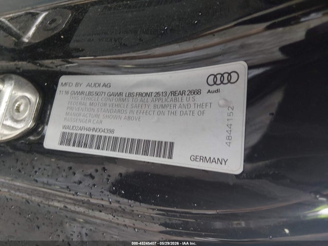 Aukcja sprzedaży 2017 Audi A5 2.0t Sport, vin: WAUD2AFH4HN004398, numer aukcji: 45245407