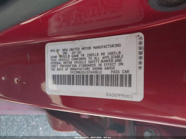 Продажа на аукционе авто 2003 Pontiac Vibe, vin: 5Y2SM62813Z449612, номер лота: 45245421
