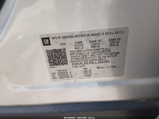 Aukcja sprzedaży 2020 Gmc Terrain Fwd Denali, vin: 3GKALSEX0LL182081, numer aukcji: 45245427