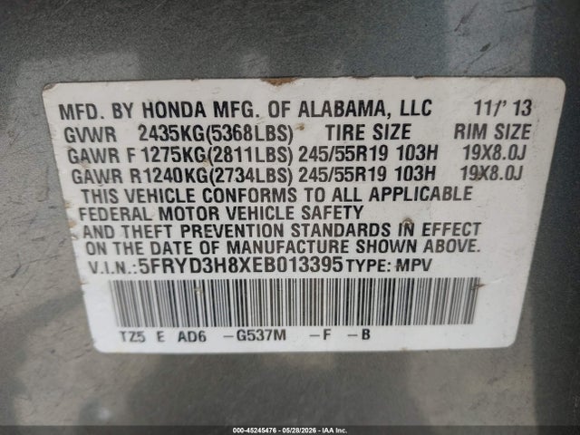 Продажа на аукционе авто 2014 Acura Mdx Advance Pkg W/entertainment Pkg, vin: 5FRYD3H8XEB013395, номер лота: 45245476
