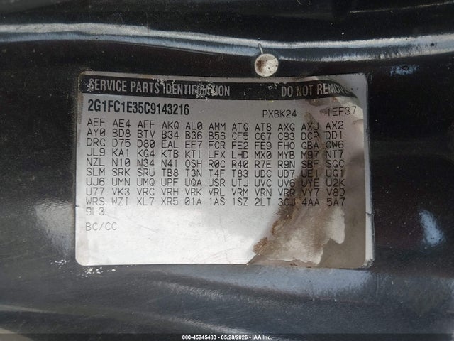 2012 Chevrolet Camaro 2lt მანქანა იყიდება აუქციონზე, vin: 2G1FC1E35C9143216, აუქციონის ნომერი: 45245483
