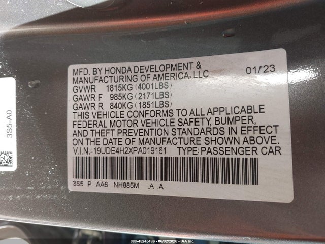 Продажа на аукционе авто 2023 Acura Integra, vin: 19UDE4H2XPA019161, номер лота: 45245496