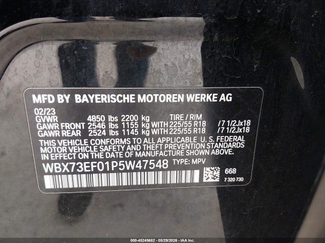Продаж на аукціоні авто 2023 Bmw X1 Xdrive28i, vin: WBX73EF01P5W47548, номер лоту: 45245682