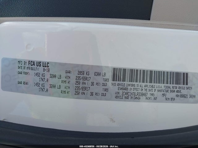 Chrysler Pacifica Hybrid Touring Plus 2018 2C4RC1H78JR338467 Image 9