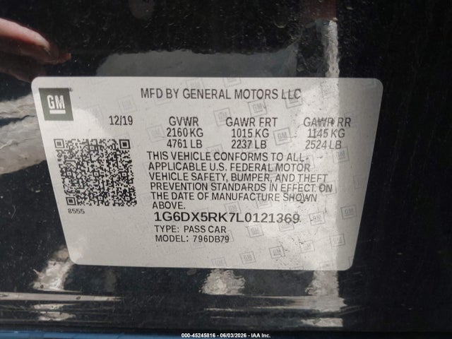 Aukcja sprzedaży 2020 Cadillac Ct5 Luxury, vin: 1G6DX5RK7L0121369, numer aukcji: 45245816