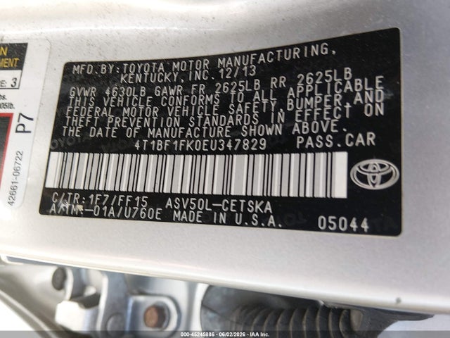 Toyota CAMRY SE 2014 4T1BF1FK0EU347829 Image 9