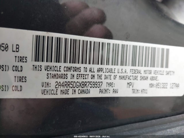 Продаж на аукціоні авто 2011 Chrysler Town & Country Touring, vin: 2A4RR5DGXBR759937, номер лоту: 45245933