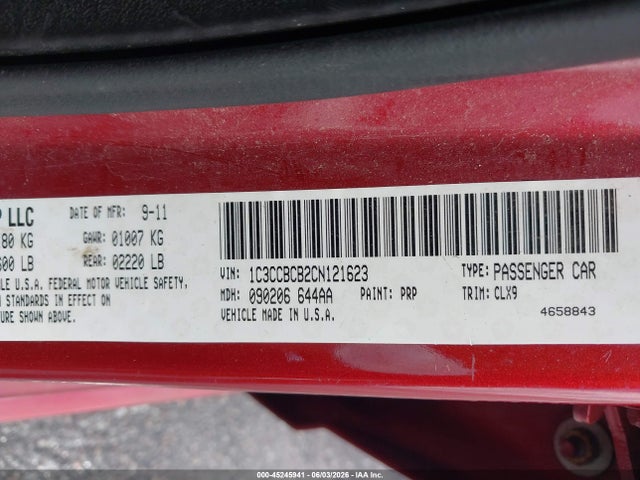 Продажа на аукционе авто 2012 Chrysler 200 Limited, vin: 1C3CCBCB2CN121623, номер лота: 45245941