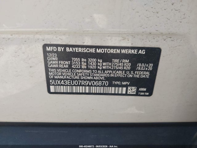 BMW X5 Phev Xdrive50e 2024 5UX43EU07R9V06870 Image 9