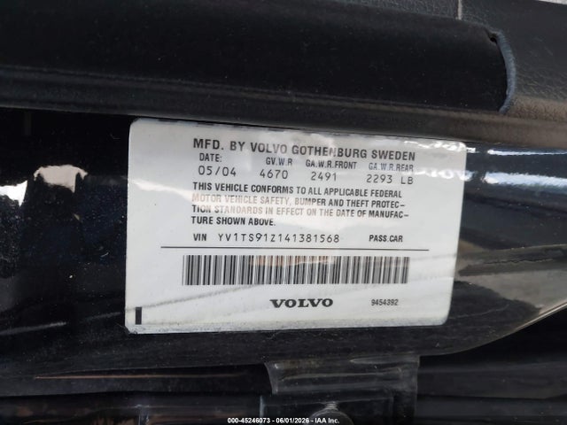 Auction sale of the 2004 Volvo S80 2.9/t6, vin: YV1TS91Z141381568, lot number: 45246073