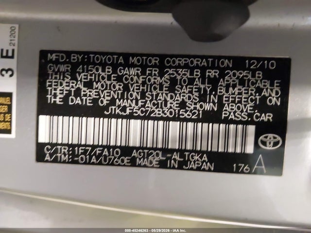 Aukcja sprzedaży 2011 Scion Tc, vin: JTKJF5C72B3015621, numer aukcji: 45246263