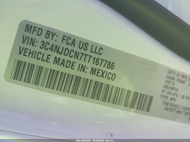 2026 Jeep Compass Limited Altitude მანქანა იყიდება აუქციონზე, vin: 3C4NJDCN7TT167786, აუქციონის ნომერი: 45246329