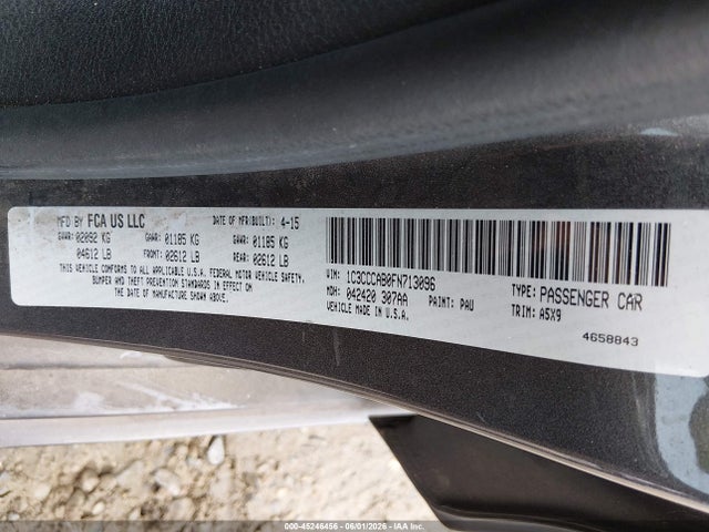 45246456 :رقم المزاد ، 1C3CCCAB0FN713096 vin ، 2015 Chrysler 200 Limited مزاد بيع