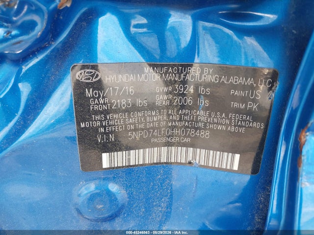 Hyundai ELANTRA SE 2017 5NPD74LF0HH078488 Image 9