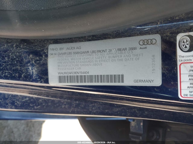 Продажа на аукционе авто 2014 Audi S7 4.0t Prestige, vin: WAUW2AFC9EN154404, номер лота: 45246681