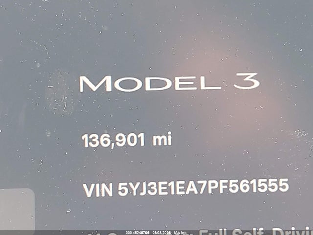 Продаж на аукціоні авто 2023 Tesla Model 3 Rear-wheel Drive, vin: 5YJ3E1EA7PF561555, номер лоту: 45246706