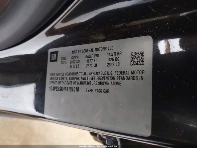 Aukcja sprzedaży 2015 Buick Verano Leather Group, vin: 1G4PS5SK4F4181010, numer aukcji: 45246901