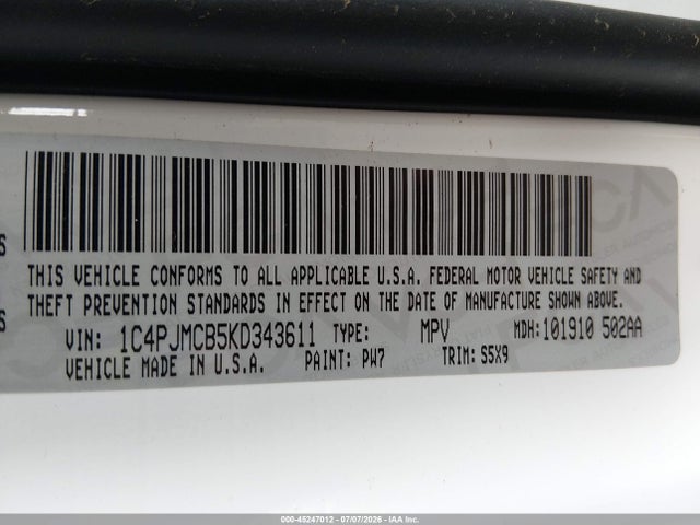 1C4PJMCB5KD343611 Jeep Cherokee Latitude 4x4