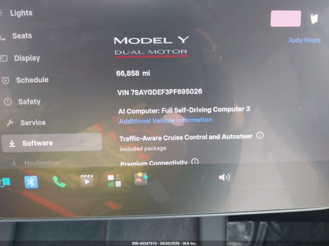 Продажа на аукционе авто 2023 Tesla Model Y Performance Dual Motor All-wheel Drive, vin: 7SAYGDEF3PF695026, номер лота: 45247015
