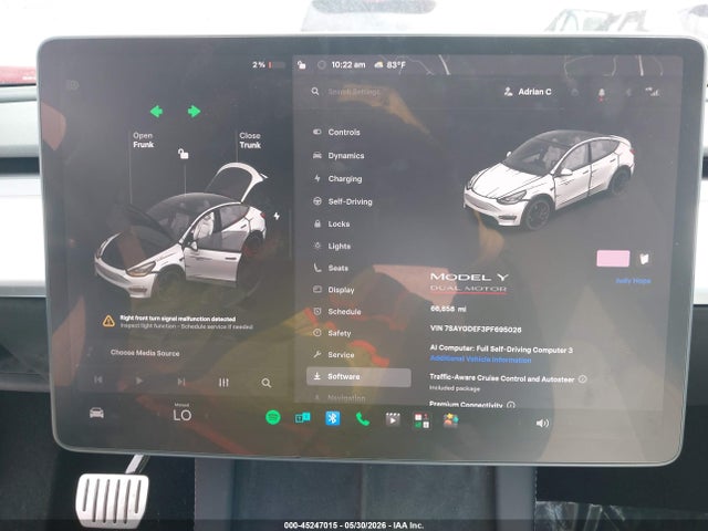 Продажа на аукционе авто 2023 Tesla Model Y Performance Dual Motor All-wheel Drive, vin: 7SAYGDEF3PF695026, номер лота: 45247015