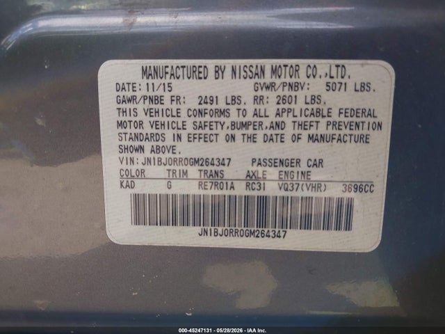 Продажа на аукционе авто 2016 Infiniti Qx50, vin: JN1BJ0RR0GM264347, номер лота: 45247131