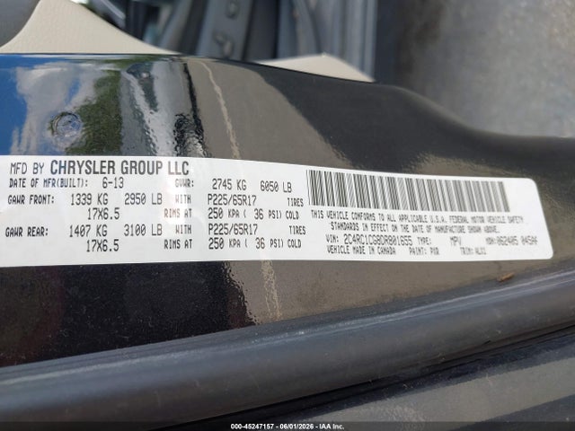 Продажа на аукционе авто 2013 Chrysler Town & Country Touring-l, vin: 2C4RC1CG8DR801655, номер лота: 45247157