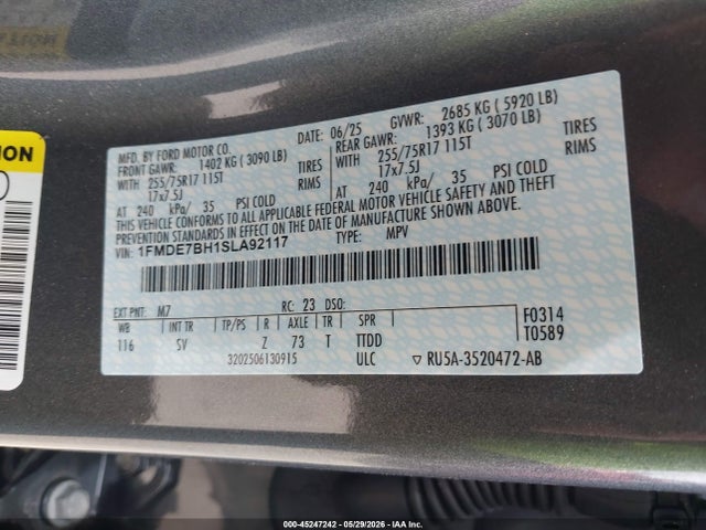 Продаж на аукціоні авто 2025 Ford Bronco Big Bend, vin: 1FMDE7BH1SLA92117, номер лоту: 45247242
