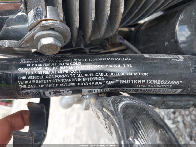 Aukcja sprzedaży 2021 Harley-davidson Flhxs, vin: 1HD1KRP1XMB622860, numer aukcji: 45247298